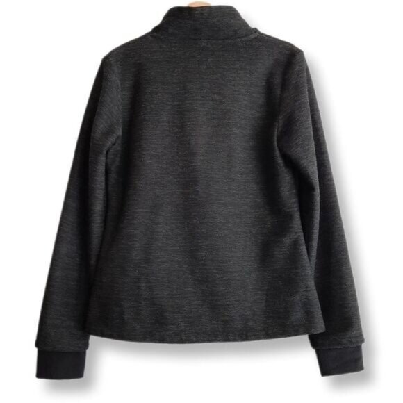 BENCH Moto Biker Full Zip Jacket Woven Fabric Fleece Lined Grey Sz M Flawed - Picture 2 of 16